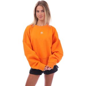 Adidas Originals Womens Adicolor Essentials Fleece Sweatshirt In Orange Cotton - Size 6 Uk