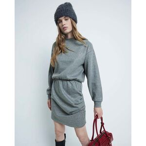 River Island Womens Sweater Dress Grey Metallic Ruched - Size X-Small