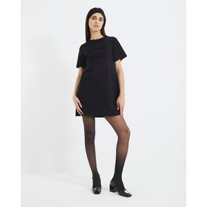 River Island Womens Mini T-Shirt Dress Black Short Sleeved Bow Viscose - Size 10 Uk