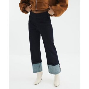 River Island Womens Slim Fit Jeans Petite Indigo Turn Up - Blue Cotton - Size 10 Extra Short (Uk Womens)