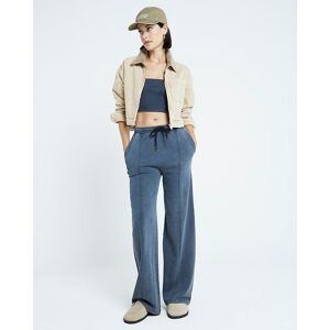 River Island Womens Bandeau Top & Joggers Set Grey And Wide Leg Cotton - Size Large
