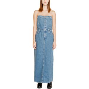 Calvin Klein Jeans Womens Denim Maxi Dress Strapless Button - Blue - Size X-Small