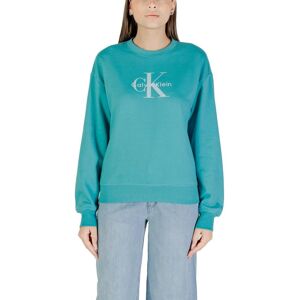 Calvin Klein Jeans Womens Crewneck Sweatshirt Relaxed Fit - Light Blue Cotton - Size Large