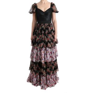 Dolce & Gabbana Womens Multicolor Silk Stretch Floral Shift Long Dress - Multicolour - Size X-Small
