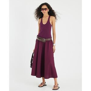 River Island Womens Maxi Dress Red Sleeveless Scoop Neck Cotton - Size Large