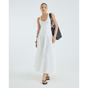 River Island Womens Maxi Dress Cream Sleeveless Scoop Neck Cotton - Size Medium