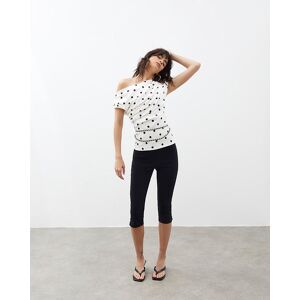 River Island Womens Drape Top Cream Polka Dot - Size Small