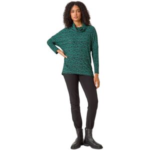 Roman Womens Print Relaxed Cowl Neck Tunic Top - Green - Size 20 Uk Roman Womens Print Relaxed Cowl Neck Tunic Top - Green - Size 20 Uk