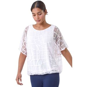 Roman Womens Abstract Check Print Blouson Top - Pink - Size 10 Uk Roman Womens Abstract Check Print Blouson Top - Pink - Size 10 Uk