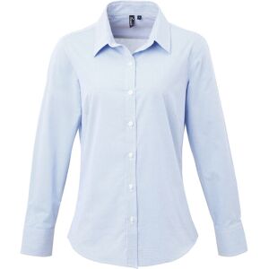 Premier Womens/ladies Gingham Long-Sleeved Shirt (Light Blue/white) - Blue & White - Size 18 Uk Premier Womens/ladies Gingham Long-Sleeved Shirt (Light Blue/white) - Blue & White - Size 18 Uk