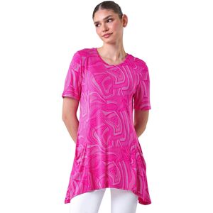 Roman Womens Abstract Spot Pocket Stretch Tunic Top - Pink - Size 10 Uk Roman Womens Abstract Spot Pocket Stretch Tunic Top - Pink - Size 10 Uk