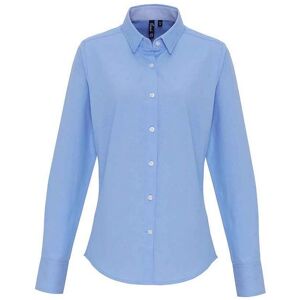 Premier Womens/ladies Striped Oxford Long-Sleeved Formal Shirt (Oxford Blue) - Size Medium Premier Womens/ladies Striped Oxford Long-Sleeved Formal Shirt (Oxford Blue) - Size Medium