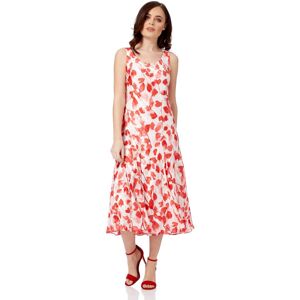 Roman Womens Poppy Print Bias Cut Midi Dress - Red - Size 10 Uk Roman Womens Poppy Print Bias Cut Midi Dress - Red - Size 10 Uk