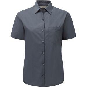 Russell Athletic Collection Womens/ladies Poplin Easy-Care Short-Sleeved Formal Shirt (Convoy Grey) - Dark Grey - Size Medium Russell Athletic Collection Womens/ladies Poplin Easy-Care Short-Sleeved Formal Shirt (Convoy Grey) - Dark Grey - Size Medium