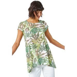 Roman Womens Tropical Print Hanky Hem Tunic Top - Lime Green - Size 20 Uk Roman Womens Tropical Print Hanky Hem Tunic Top - Lime Green - Size 20 Uk