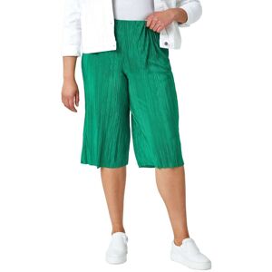 Roman Curve Womens Stretch Plisse Culotte Trousers - Green - Size Uk 22-24 Roman Curve Womens Stretch Plisse Culotte Trousers - Green - Size Uk 22-24