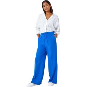 Roman Womens Wide Leg Elastic Waist Tie Front Trouser - Blue - Size 12 Uk Roman Womens Wide Leg Elastic Waist Tie Front Trouser - Blue - Size 12 Uk