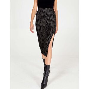 Blue Vanilla Womens Zebra Foil Stripe Split Front Midi Skirt - Bronze - Size 14 Uk Blue Vanilla Womens Zebra Foil Stripe Split Front Midi Skirt - Bronze - Size 14 Uk