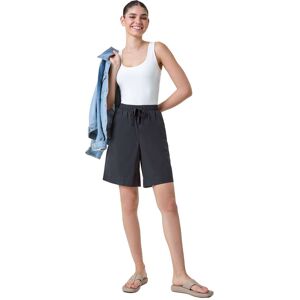 Roman Womens Cotton Elastic Waist Tie Detail Pocket Shorts - Black - Size 20 Uk Roman Womens Cotton Elastic Waist Tie Detail Pocket Shorts - Black - Size 20 Uk