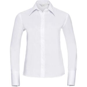 Russell Athletic Collection Ladies/womens Long Sleeve Ultimate Non-Iron Shirt (White) Cotton - Size Medium Russell Athletic Collection Ladies/womens Long Sleeve Ultimate Non-Iron Shirt (White) Cotton - Size Medium