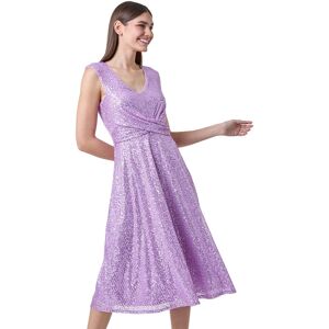 Roman Womens Sequin Wrap Detail Midi Dress - Purple - Size 12 Uk Roman Womens Sequin Wrap Detail Midi Dress - Purple - Size 12 Uk