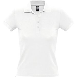 Sols Womens/ladies People Pique Short Sleeve Cotton Polo Shirt (White) - Size 3xl Sols Womens/ladies People Pique Short Sleeve Cotton Polo Shirt (White) - Size 3xl