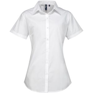 Premier Womens/ladies Supreme Poplin Short-Sleeved Shirt (White) - Size 24 Uk Premier Womens/ladies Supreme Poplin Short-Sleeved Shirt (White) - Size 24 Uk