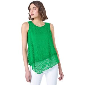 Roman Womens Burnout Swirl Print Asymmetric Top - Green - Size 10 Uk Roman Womens Burnout Swirl Print Asymmetric Top - Green - Size 10 Uk