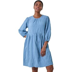 Roman Womens Bubble Textured A-Line Stretch Dress - Blue - Size 10 Uk Roman Womens Bubble Textured A-Line Stretch Dress - Blue - Size 10 Uk