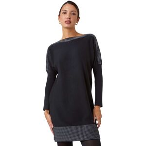 Roman Womens Spot Print Border Knitted Jumper Dress - Black - Size 18 Uk Roman Womens Spot Print Border Knitted Jumper Dress - Black - Size 18 Uk