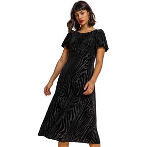 Roman Womens Animal Print Burnout Velvet Dress - Black - Size 10 Uk Roman Womens Animal Print Burnout Velvet Dress - Black - Size 10 Uk