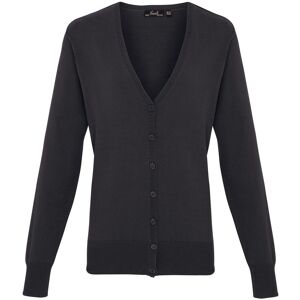 Premier Womens/ladies Button Through Long Sleeve V-Neck Knitted Cardigan (Charcoal) - Size 20 Uk Premier Womens/ladies Button Through Long Sleeve V-Neck Knitted Cardigan (Charcoal) - Size 20 Uk