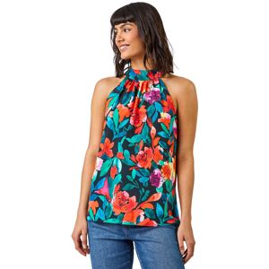 Roman Womens Floral Print Tie Detail Blouse - Black - Size 20 Uk Roman Womens Floral Print Tie Detail Blouse - Black - Size 20 Uk