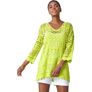 Roman Womens Cotton Crochet Tunic Top - Green - Size 16 Uk Roman Womens Cotton Crochet Tunic Top - Green - Size 16 Uk