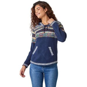 Roman Womens Nordic Print Hooded Jumper - Navy Denim - Size 20 Uk Roman Womens Nordic Print Hooded Jumper - Navy Denim - Size 20 Uk