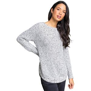 Roman Womens Curved Hem Stitch Detail Jumper - Grey - Size 12 Uk Roman Womens Curved Hem Stitch Detail Jumper - Grey - Size 12 Uk