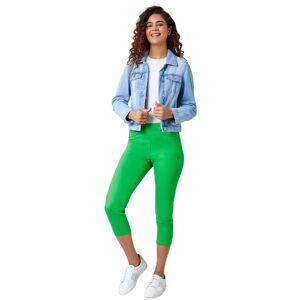 Roman Womens Cropped Stretch Denim Jegging Cotton Capri Jean Leggings - Green - Size 14 Uk Roman Womens Cropped Stretch Denim Jegging Cotton Capri Jean Leggings - Green - Size 14 Uk