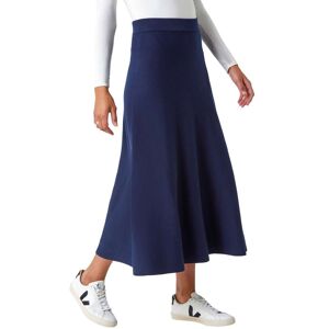 Roman Womens Plain Elastic Waist Knitted A Line Midi Skirt - Navy - Size 18 Uk Roman Womens Plain Elastic Waist Knitted A Line Midi Skirt - Navy - Size 18 Uk