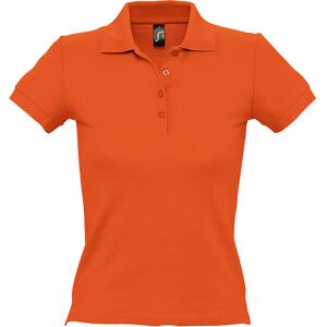 Sols Womens/ladies People Pique Short Sleeve Cotton Polo Shirt (Orange) - Size Large Sols Womens/ladies People Pique Short Sleeve Cotton Polo Shirt (Orange) - Size Large