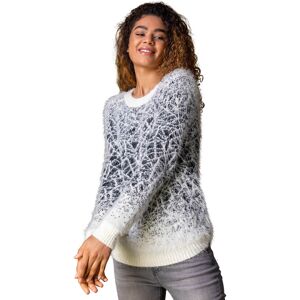 Roman Womens Mosaic Print Fluffy Jumper - Ivory - Size 16 Uk Roman Womens Mosaic Print Fluffy Jumper - Ivory - Size 16 Uk