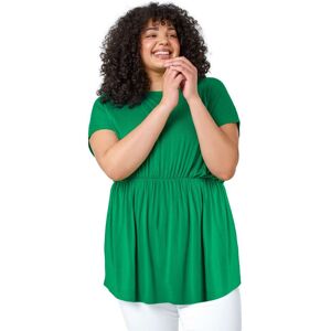 Roman Curve Womens Shirred Waist Tunic Top - Green - Size 20 Uk Roman Curve Womens Shirred Waist Tunic Top - Green - Size 20 Uk