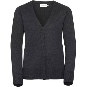 Russell Athletic Collection Ladies/womens V-Neck Knitted Cardigan (Charcoal Marl) - Size 4xl Russell Athletic Collection Ladies/womens V-Neck Knitted Cardigan (Charcoal Marl) - Size 4xl