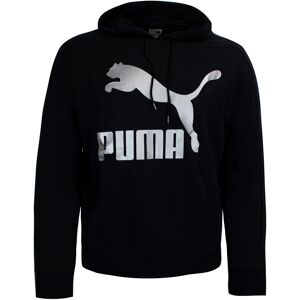 Puma Womens Classic Metallic Logo Hoodie Graphic Jumper 579056 01 - Black Cotton - Size Medium Puma Womens Classic Metallic Logo Hoodie Graphic Jumper 579056 01 - Black Cotton - Size Medium