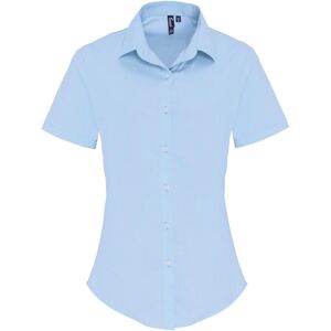 Premier Womens/ladies Stretch Short-Sleeved Formal Shirt (Pale Blue) - Size 2xl Premier Womens/ladies Stretch Short-Sleeved Formal Shirt (Pale Blue) - Size 2xl