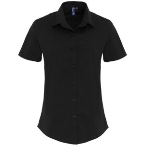 Premier Womens/ladies Stretch Short-Sleeved Formal Shirt (Black) - Size 3xl Premier Womens/ladies Stretch Short-Sleeved Formal Shirt (Black) - Size 3xl