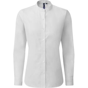 Premier Womens/ladies Grandad Collar Formal Shirt (White) - Size Small Premier Womens/ladies Grandad Collar Formal Shirt (White) - Size Small