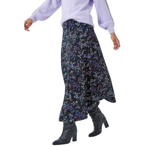 Roman Womens Ditsy Floral Stretch Elastic Waist Midi Skirt - Black Viscose - Size 12 Uk Roman Womens Ditsy Floral Stretch Elastic Waist Midi Skirt - Black Viscose - Size 12 Uk