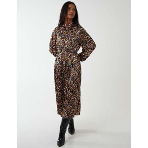 Blue Vanilla Womens Abstract Animal Print High Neck Blouson - Orange - Size 8 Uk Blue Vanilla Womens Abstract Animal Print High Neck Blouson - Orange - Size 8 Uk