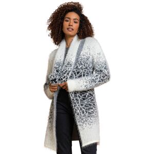 Roman Womens Mosaic Print Fluffy Cardigan - Ivory - Size 18 Uk Roman Womens Mosaic Print Fluffy Cardigan - Ivory - Size 18 Uk