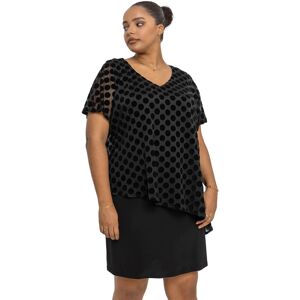 Roman Curve Womens Flock Spot Overlay Dress - Black - Size Uk 30-32 Roman Curve Womens Flock Spot Overlay Dress - Black - Size Uk 30-32